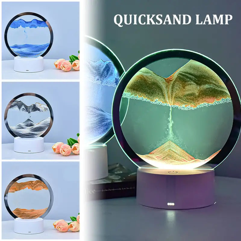 Lampe de table LED RGB avec paysage de sable en mouvement