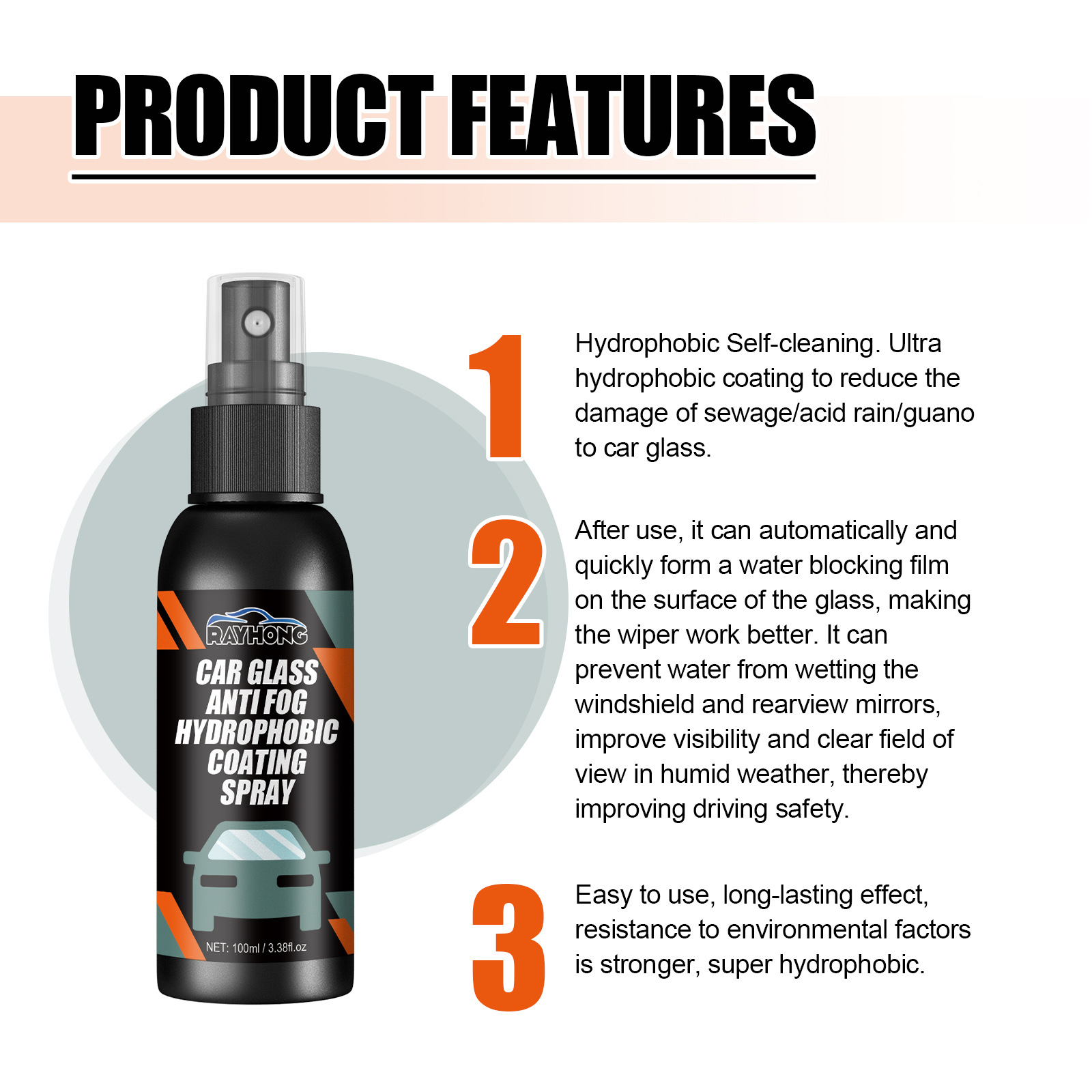 Spray imperméabilisant pour vitres automobiles