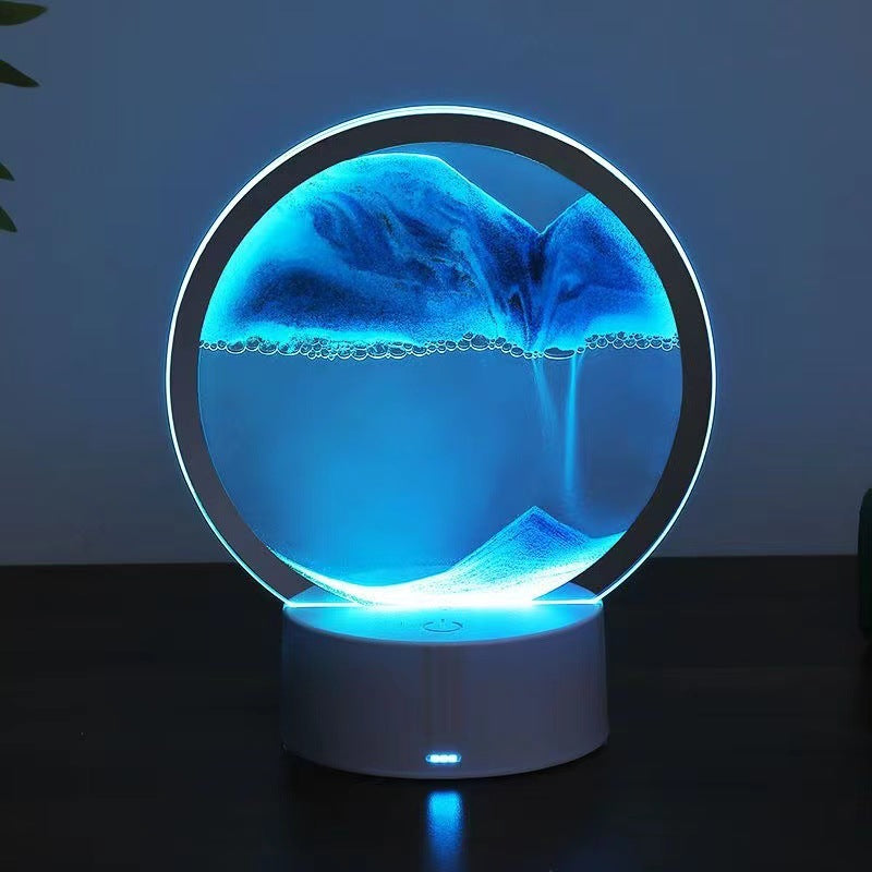 Lampe de table LED RGB avec paysage de sable en mouvement